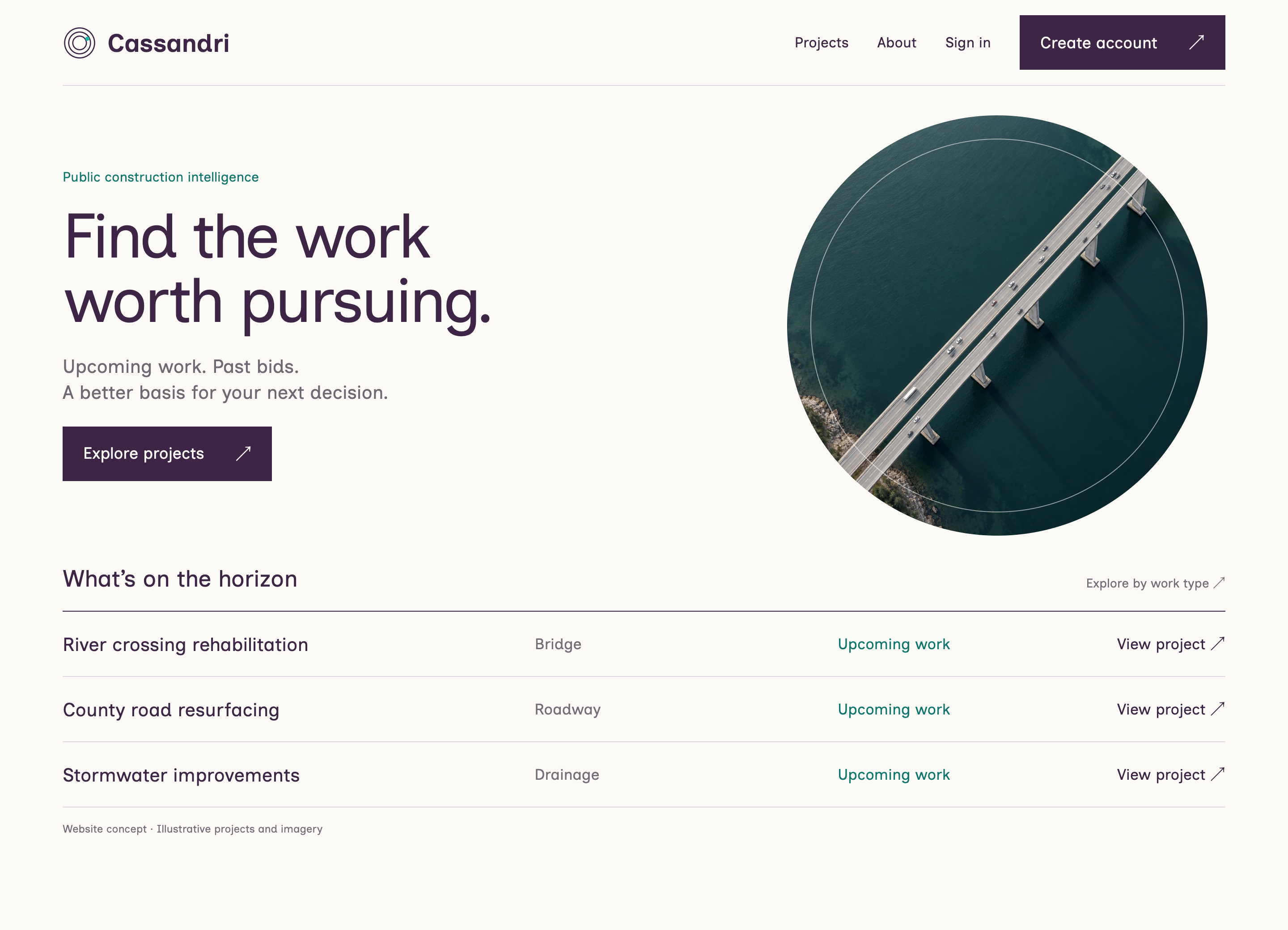 Cassandri website concept