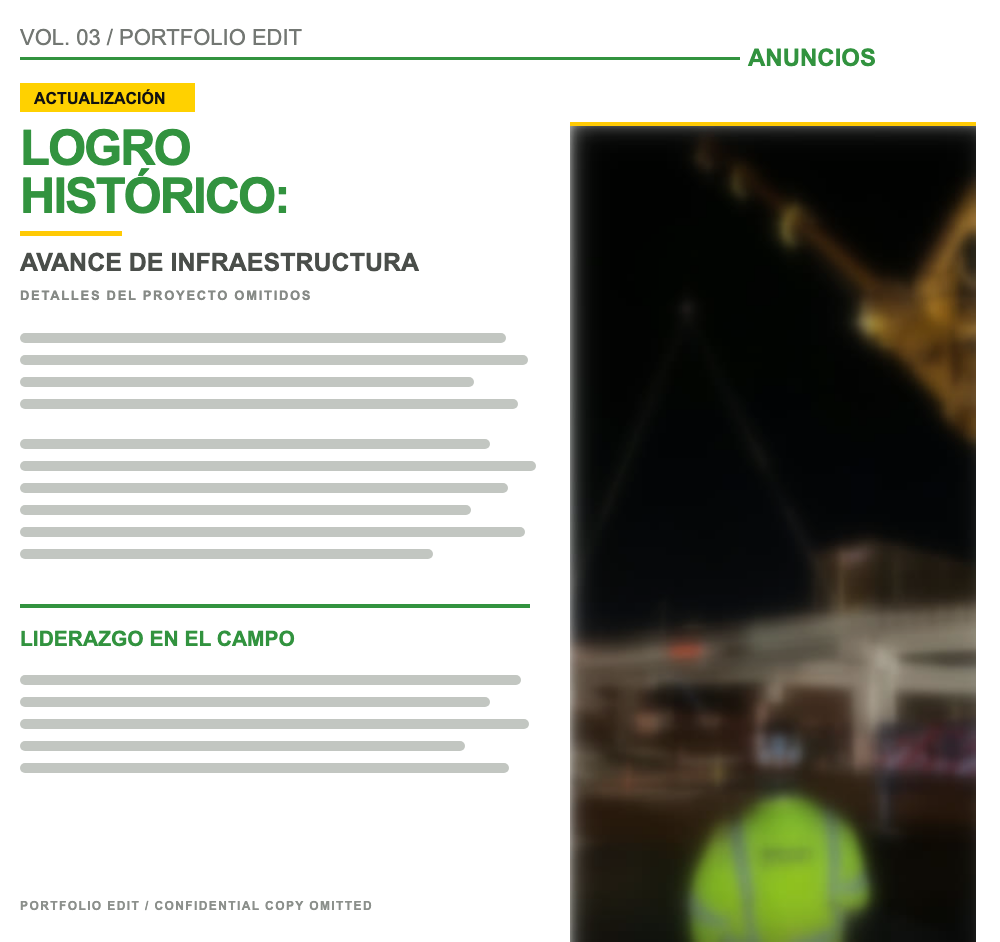 Spanish Urban Voice page with confidential copy removed